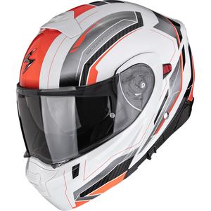Scorpion EXO-930 EVO Space flip-up motorcykelhjelm hvid-sølv-rød