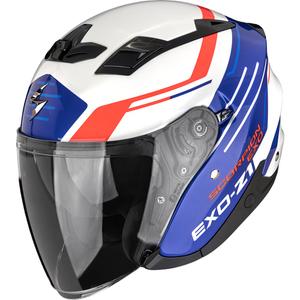 Scorpion EXO-Z1 Prymus åben motorcykelhjelm hvid-blå-rød