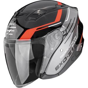 Scorpion EXO-Z1 Prymus åben motorcykelhjelm sort-sølv-rød