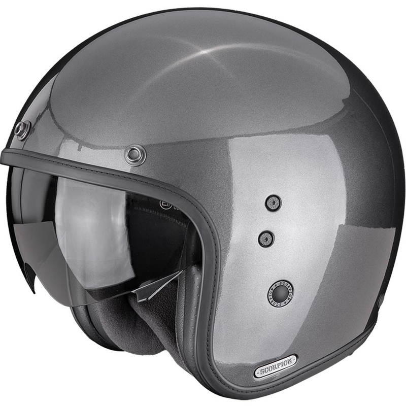 Scorpion Belfast II Solid Åben Motorcykelhjelm, Metallisk Grå