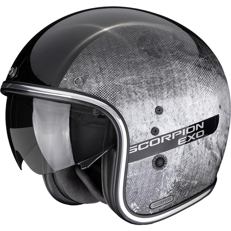 Scorpion Belfast II Quest åben motorcykelhjelm sort-sølv