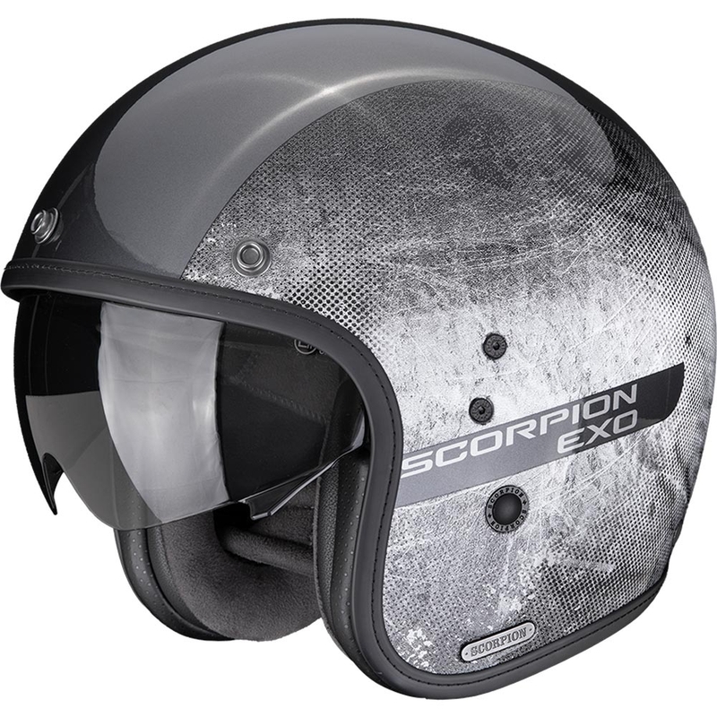 Scorpion Belfast II Quest åben motorcykelhjelm sølv-sort