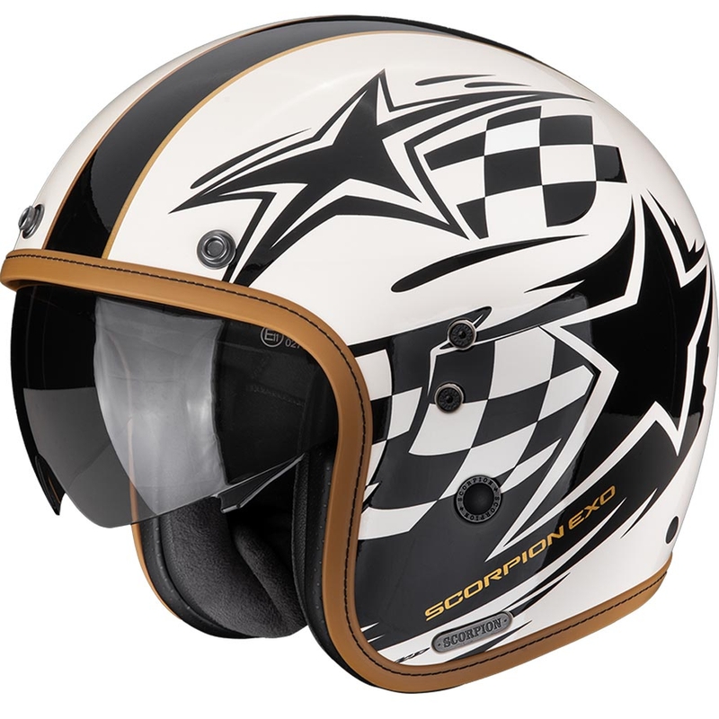 Scorpion Belfast II Flagstone Åben Motorcykelhjelm Cremefarvet-Sort