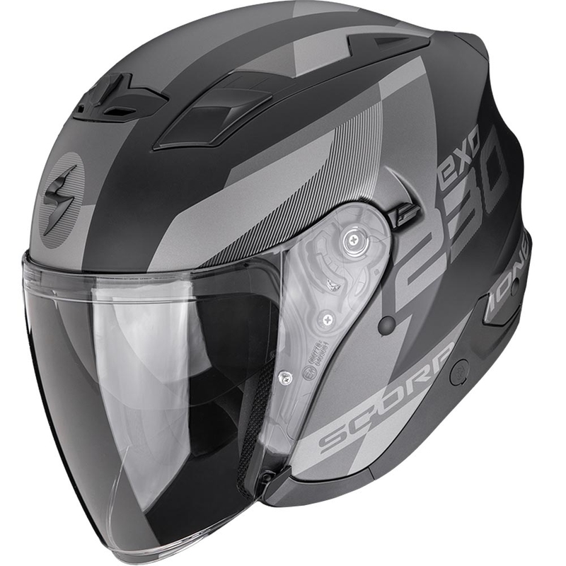 Scorpion EXO-230 Comics Åben Motorcykelhjelm, Matsort/Sølv