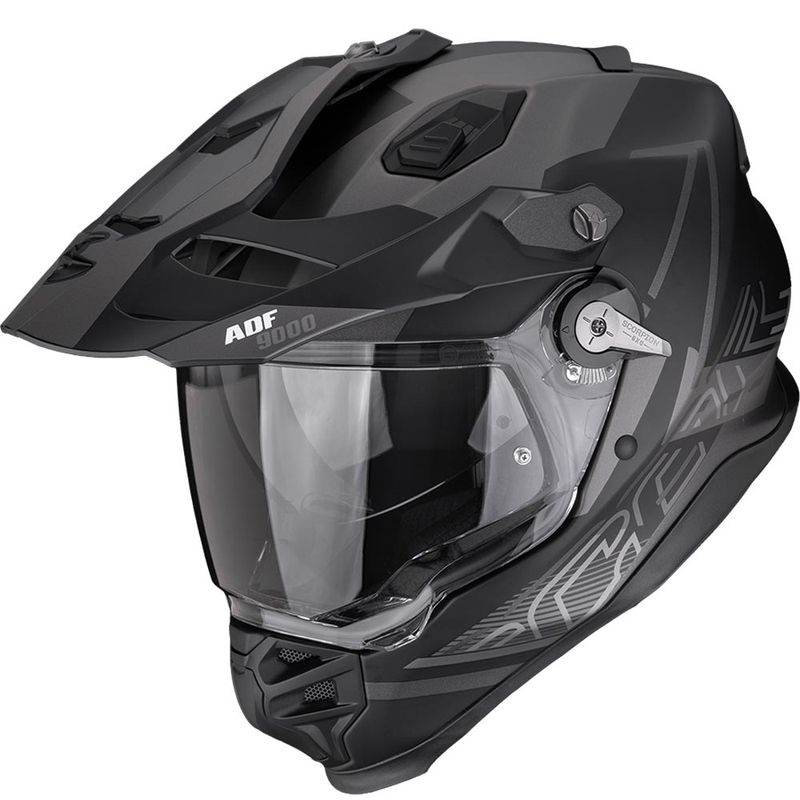 Enduro hjelm Scorpion ADF-9000 Air Summit mat sort-sølv