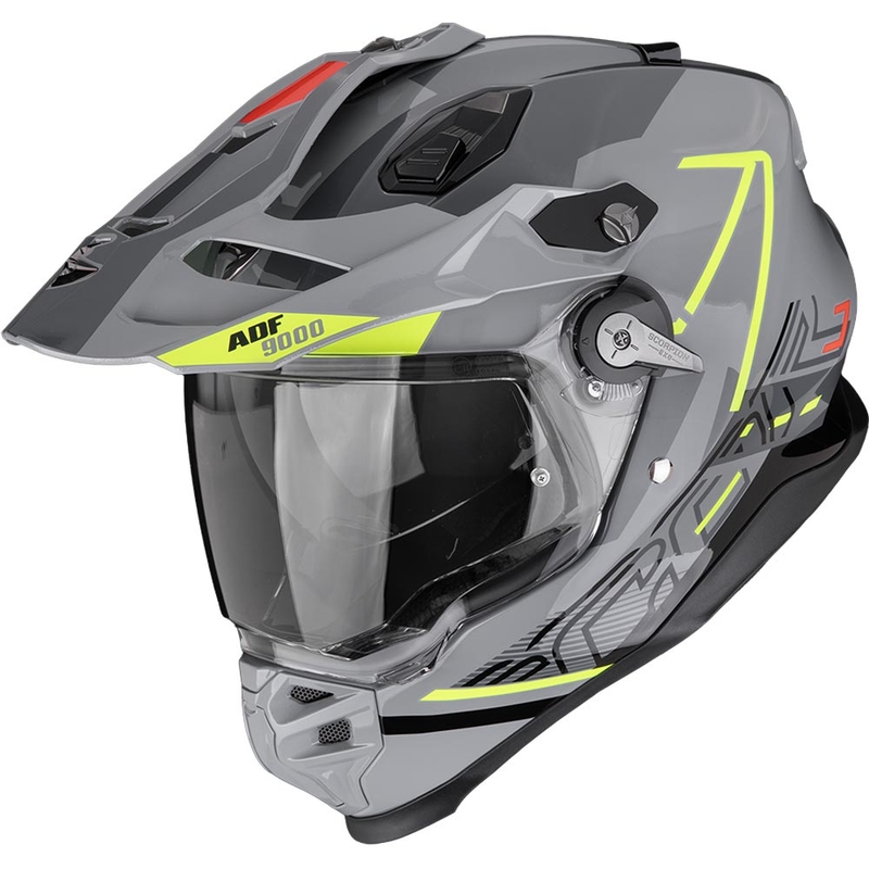 Enduro hjelm Scorpion ADF-9000 Air Summit sølv-fluo gul