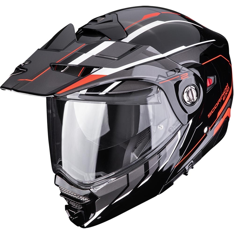Enduro motorcykelhjelm Scorpion ADX-2 Walt sort-sølv-rød