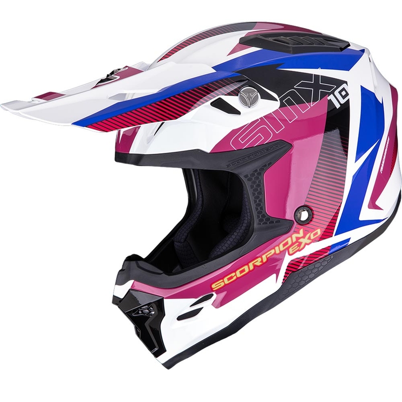 Scorpion SMX-10 Speed motocross hjelm hvid-pink-blå