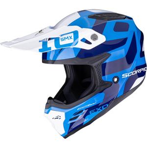Scorpion SMX-10 Leap motocross hjelm blå-hvid