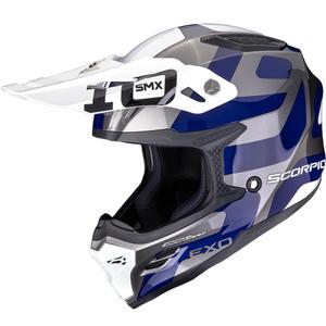 Scorpion SMX-10 Leap motocross hjelm sølvblå