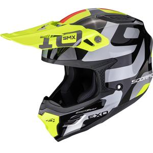 Scorpion SMX-10 Leap motocrosshjelm sort-sølv-fluo gul