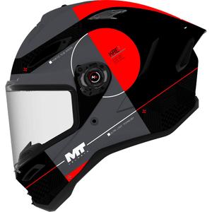 Fullface motorcykelhjelm MT KRE 2 Spirit B15 mat-blank sort-grå-rød