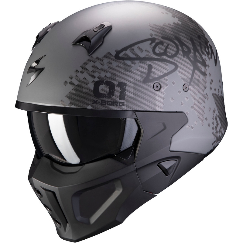 Hjelm Scorpion COVERT-X Xborg sølv-sort