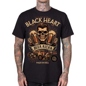 Black Heart Beer Rider T-shirt, sort
