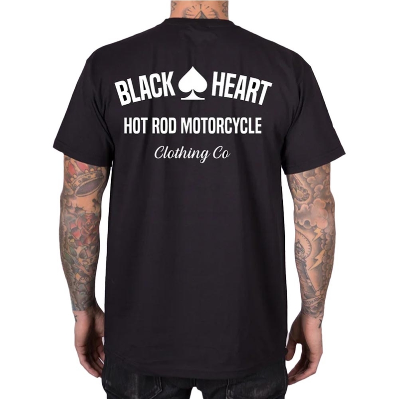 Sort hjerte Hot Rod motorcykel t-shirt sort