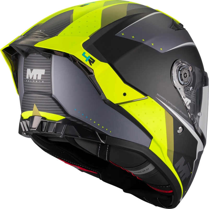 Integralhjelm MT Thunder 4 R SV Wind Tunnel B3 sort-grå-fluo gul
