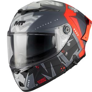 Integralhjelm MT Thunder 4 R SV Canvas C5 sort-grå-rød