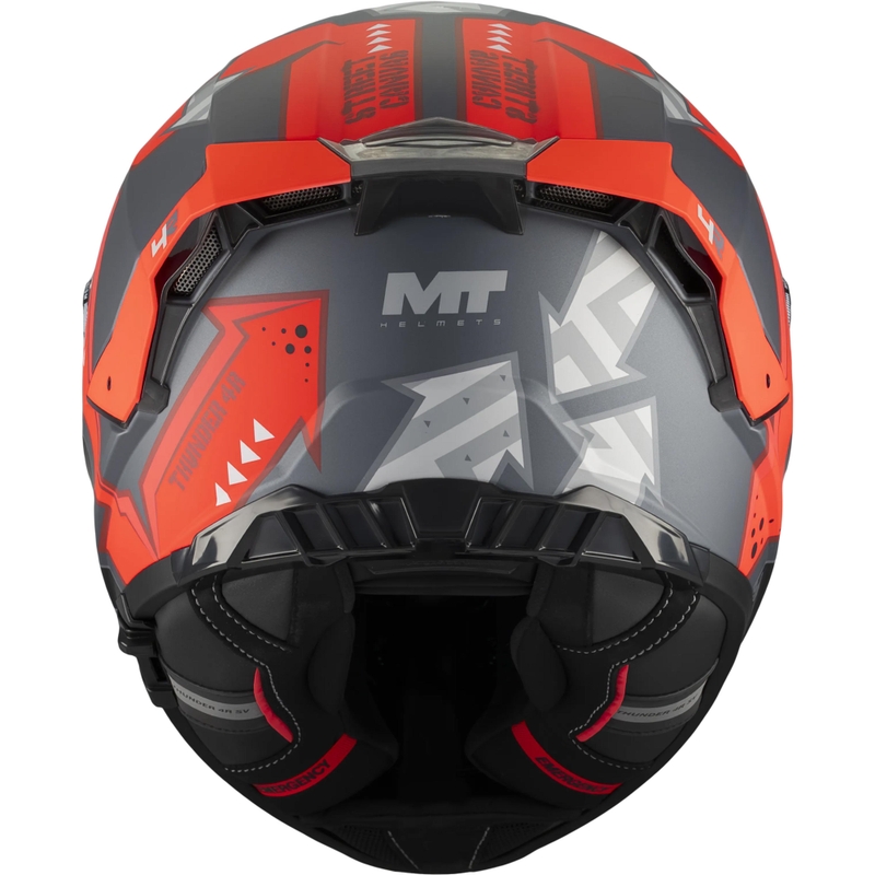 Integralhjelm MT Thunder 4 R SV Canvas C5 sort-grå-rød