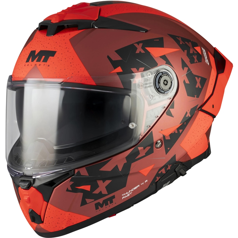 Integralhjelm MT Thunder 4 R SV Fast C5 mat sort-grå-rød