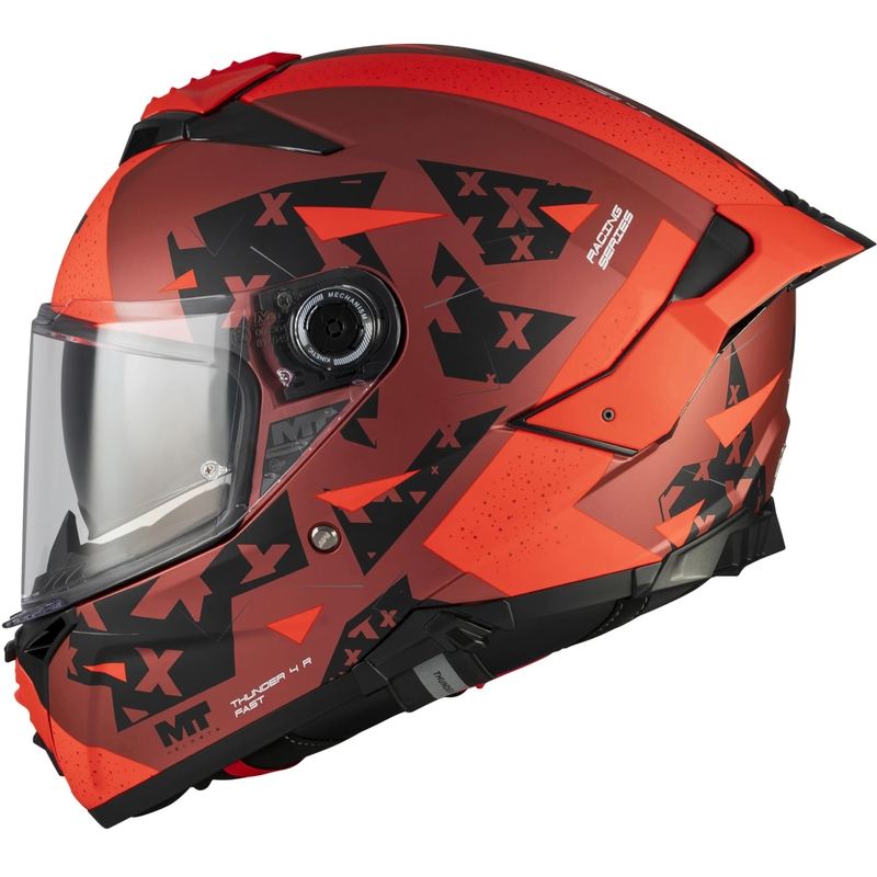 Integralhjelm MT Thunder 4 R SV Fast C5 mat sort-grå-rød