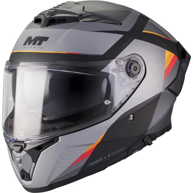 Integralhjelm MT Thunder 4 R SV Highway B5 mat grå-sort