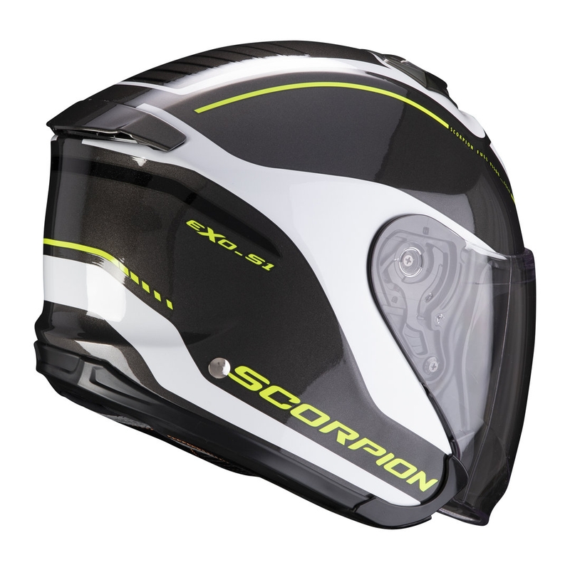 Åben hjelm Scorpion EXO-S1 Shadow sort-hvid-fluogul