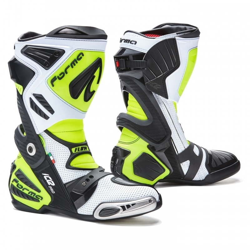 Forma Ice Pro Flow hvid-sort-fluogule motorcykelstøvler