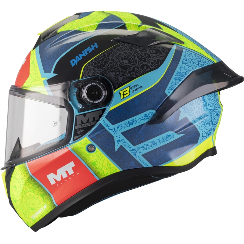 Integralhjelm MT Targo S Danish_26_Brasil C3 blå-fluo gul-rød
