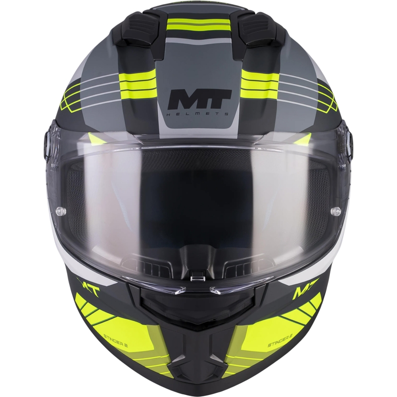 Integralhjelm MT Stinger 2 Baldur C3 sort-grå-fluo gul