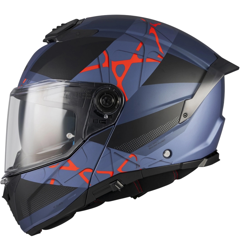 Flip-up motorcykelhjelm MT Atom 2 SV Change C17 mat sort-blå