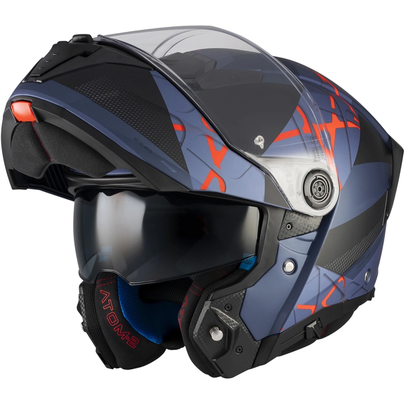 Flip-up motorcykelhjelm MT Atom 2 SV Change C17 mat sort-blå