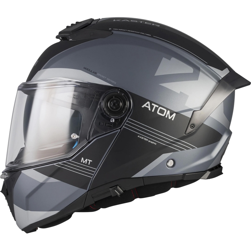 Flip-up motorcykelhjelm MT Atom 2 SV Kaster C2 mat sort-grå