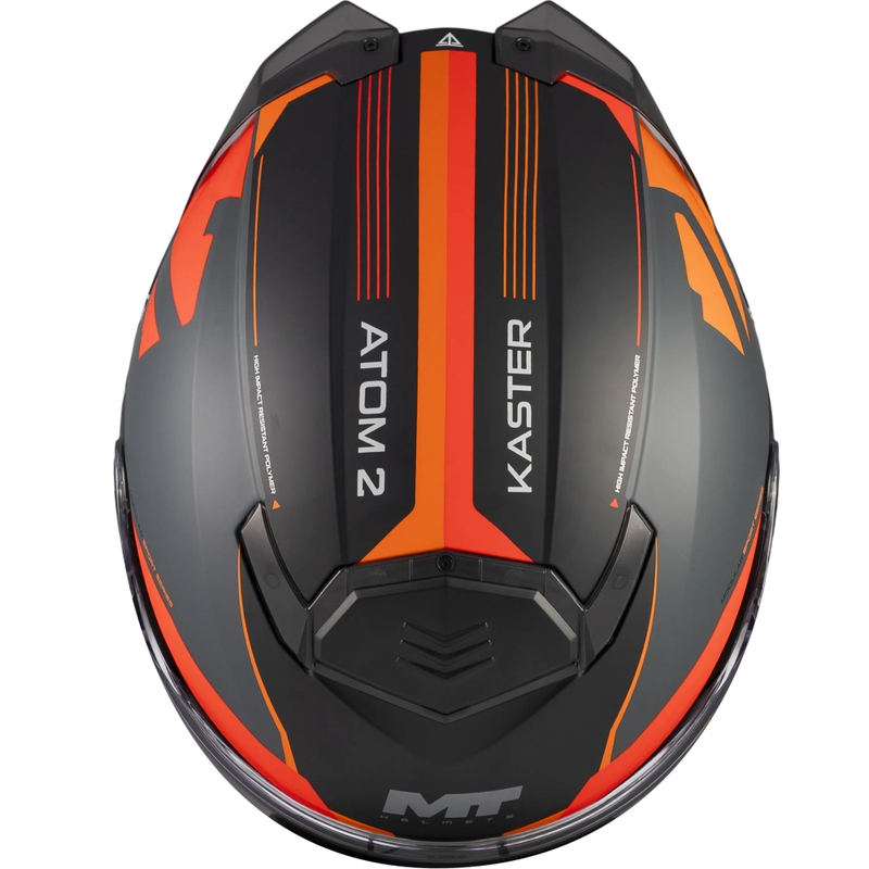 Flip-up motorcykelhjelm MT Atom 2 SV Kaster C14 mat sort-grå-orange