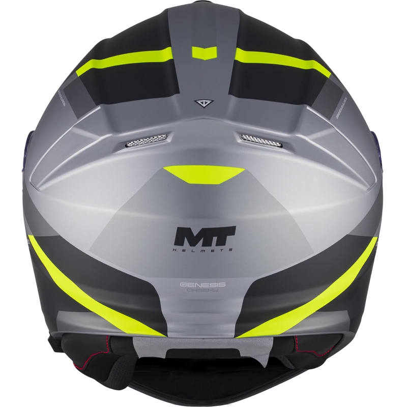 Flip-up motorcykelhjelm MT Genesis R SV Cheeky C3 sort-grå-fluo gul