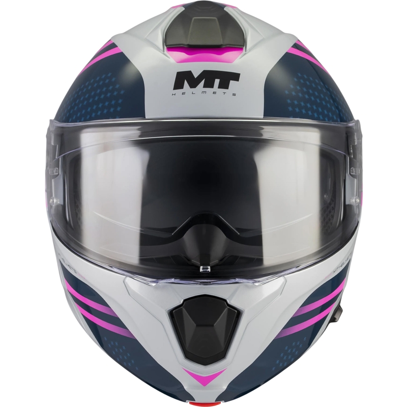 Flip-up motorcykelhjelm MT Genesis R SV Vibe C8 grå-blå-pink