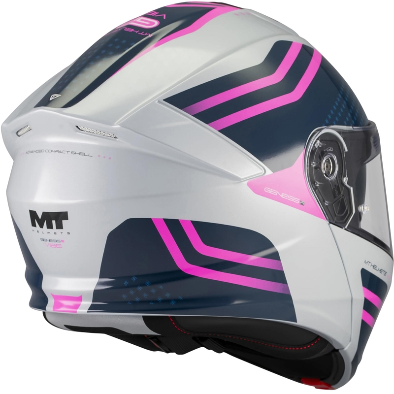 Flip-up motorcykelhjelm MT Genesis R SV Vibe C8 grå-blå-pink