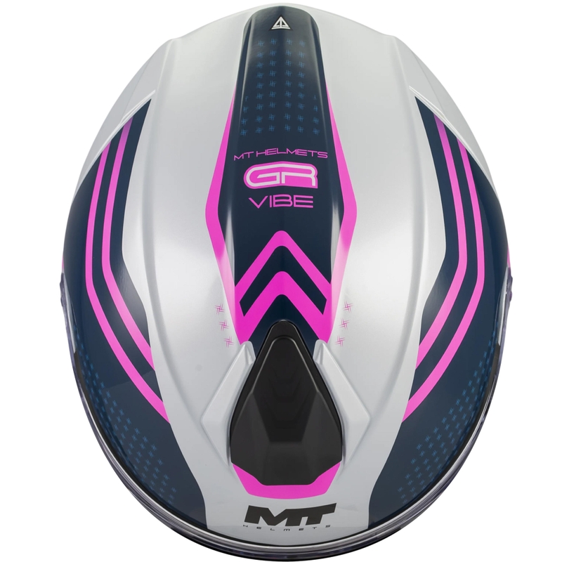 Flip-up motorcykelhjelm MT Genesis R SV Vibe C8 grå-blå-pink