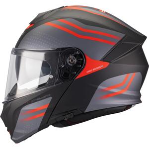 Flip-up motorcykelhjelm MT Genesis R SV Vibe B5 mat sort-grå-rød