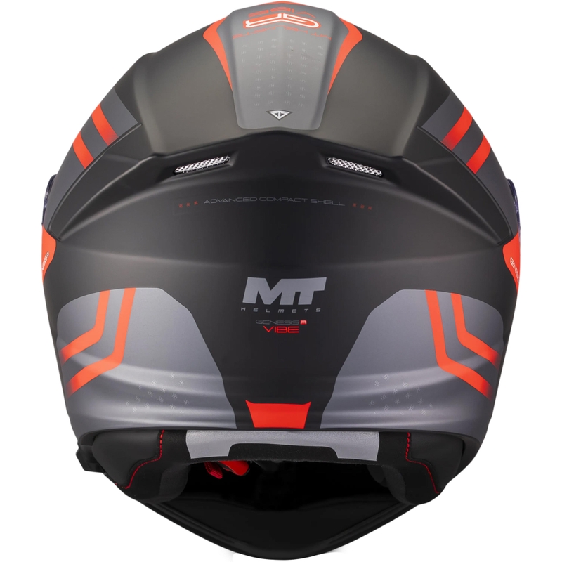 Flip-up motorcykelhjelm MT Genesis R SV Vibe B5 mat sort-grå-rød