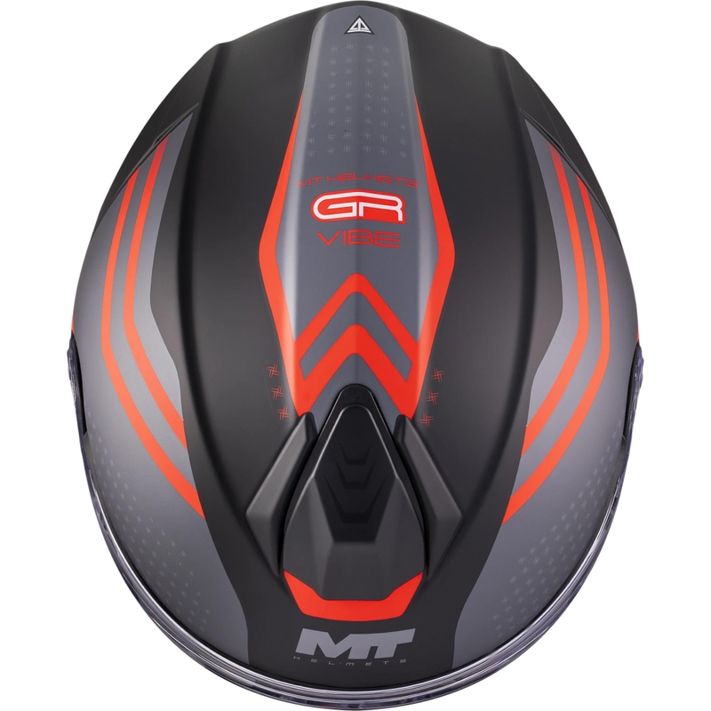 Flip-up motorcykelhjelm MT Genesis R SV Vibe B5 mat sort-grå-rød