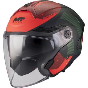 Åben motorcykelhjelm MT Cosmo SV Zafiro C16 mat rød-grøn