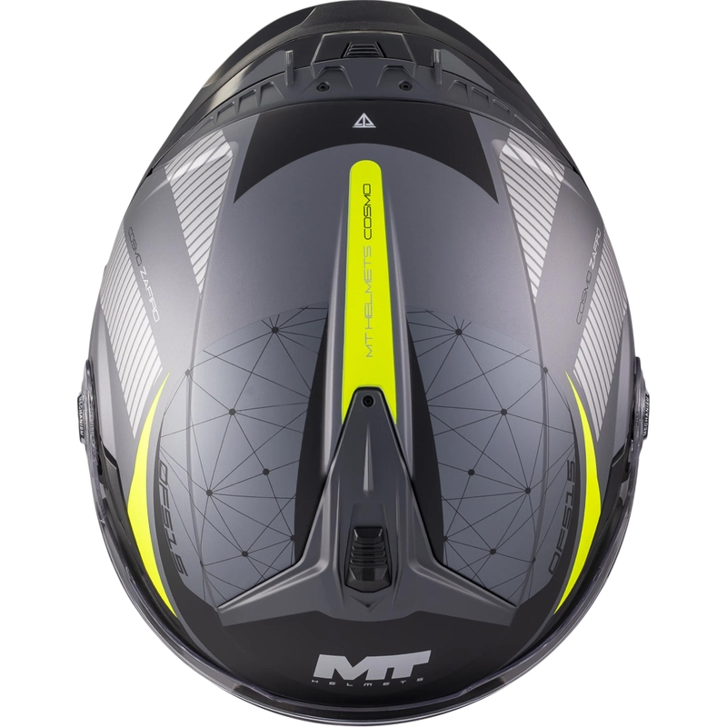 Åben motorcykelhjelm MT Cosmo SV Zafiro C3 mat sort-grå-fluo gul