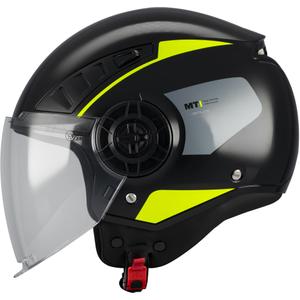 Åben motorcykelhjelm MT Aeris Demure B5 sort-fluo gul