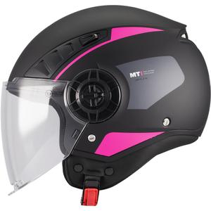 Åben motorcykelhjelm MT Aeris Demure B5 sort-pink