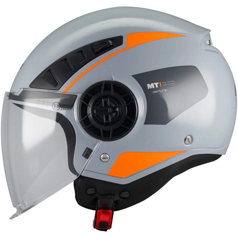 Åben motorcykelhjelm MT Aeris Demure C4 grå-orange