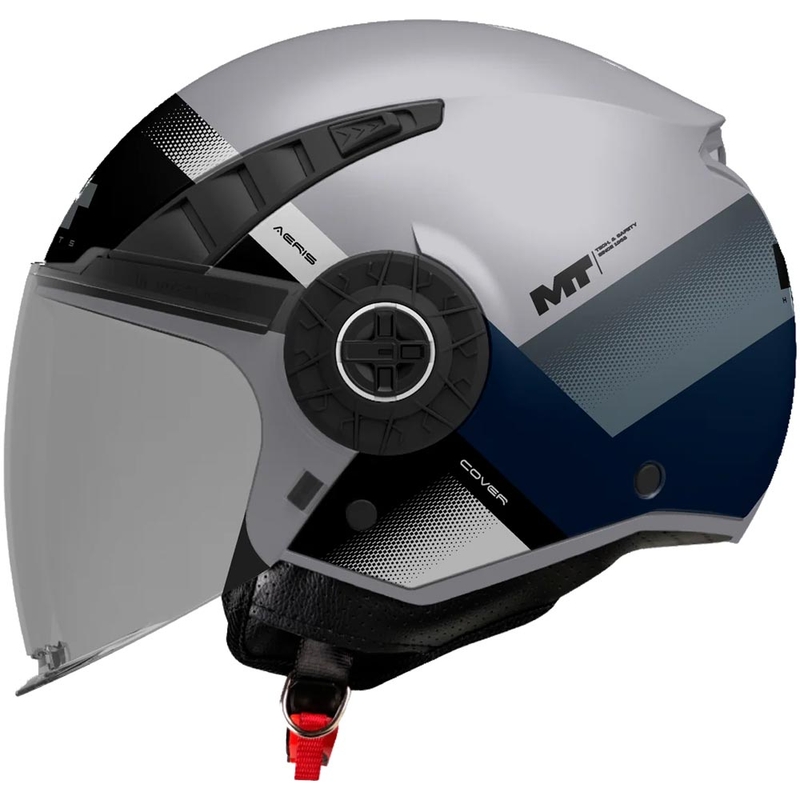Åben motorcykelhjelm MT Aeris Cover C2 mat grå-sort-blå