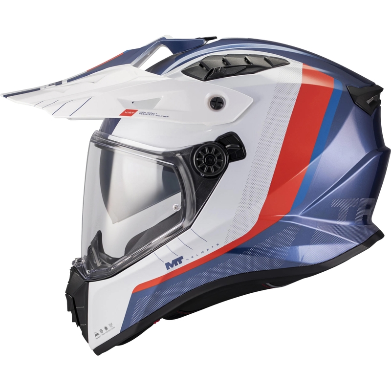 Enduro motorcykelhjelm MT Track SV Nomad C0 blå-hvid-rød