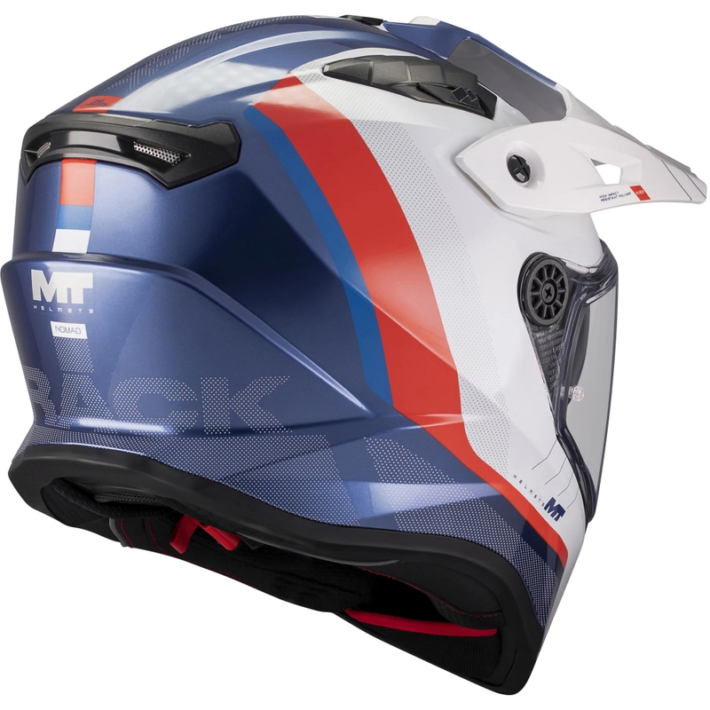 Enduro motorcykelhjelm MT Track SV Nomad C0 blå-hvid-rød