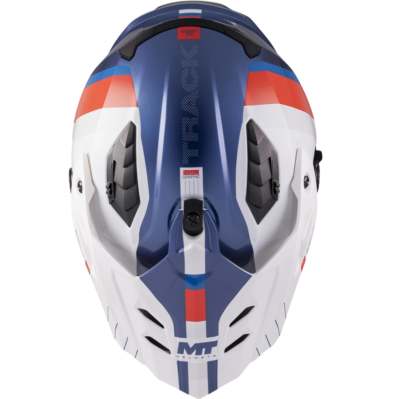 Enduro motorcykelhjelm MT Track SV Nomad C0 blå-hvid-rød