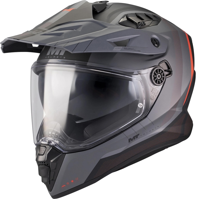 Enduro motorcykelhjelm MT Track SV Nomad B25 mat sort-grå-rød